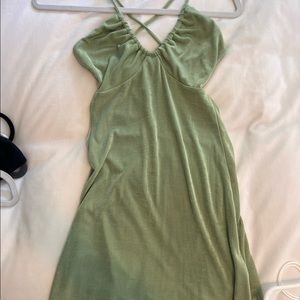 White fox green mini dress